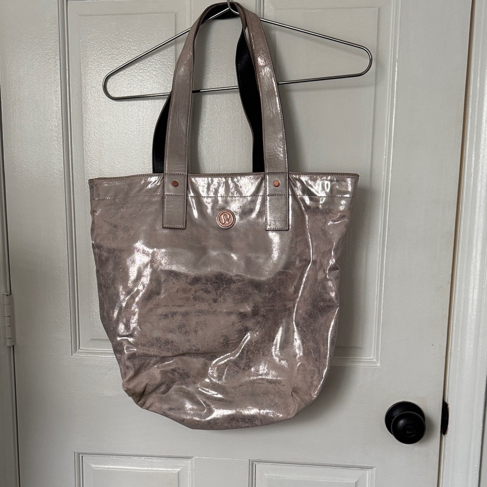 Lululemon Light Pink Metallic Tote Bag